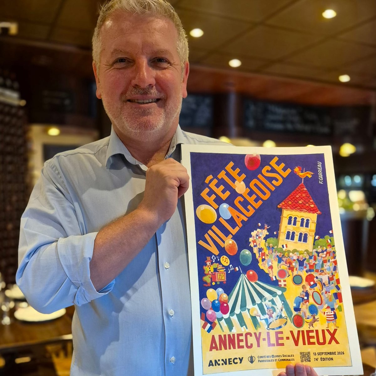 Café Brunet présente l'affiche 2026 de la Fête Villageoise