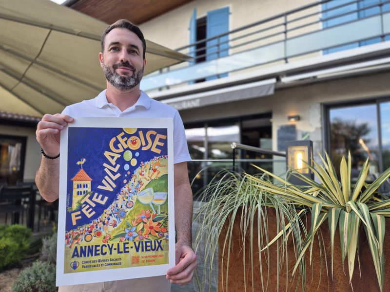 Les Quatre Gourmets présentent l'affiche 2025 de la Fête Villageoise